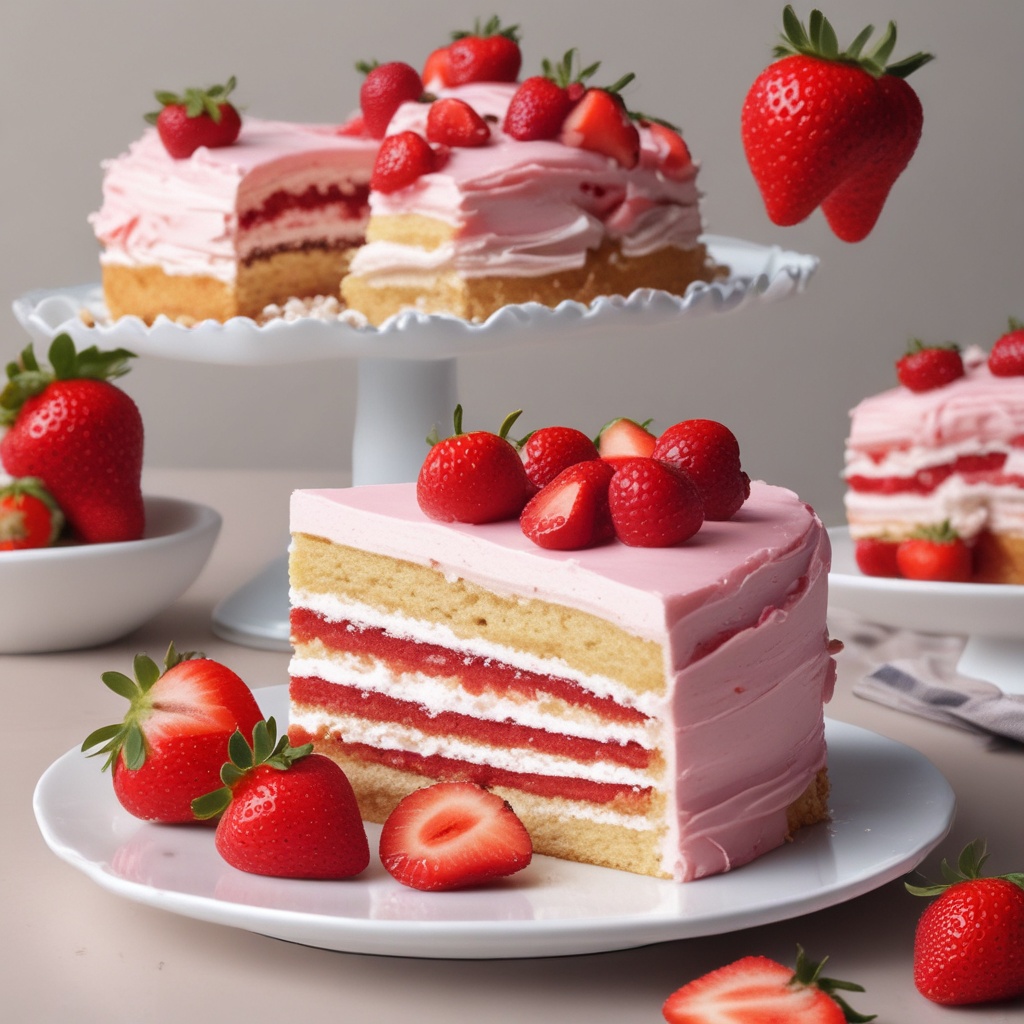 Delicious strawberry cake